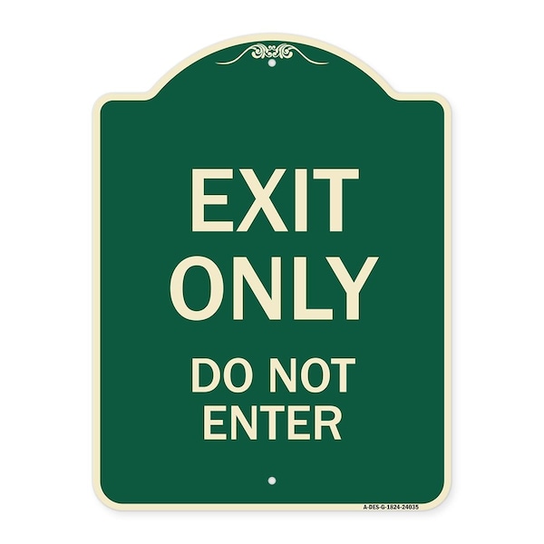 Signmission Exit Only Do Not Enter Heavy-Gauge Aluminum Architectural Sign, 24" H, G-1824-24035 A-DES-G-1824-24035 - main